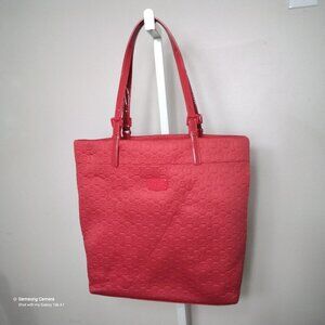 Michael Michael Kors Jet Set Sienna Red 14" H x 17" W 10" Strap Drop Totebag NWT
